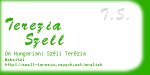 terezia szell business card