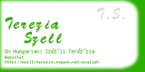 terezia szell business card